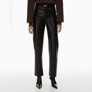 Size 8 😎 Aritzia Wilfred Melina Faux Leather High-Rise Straight-Leg Pant